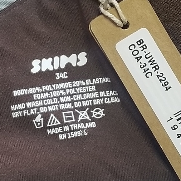 Skims Underwire T Shirt Bra Cocoa Brown 34C NWT - Picture 5 of 5